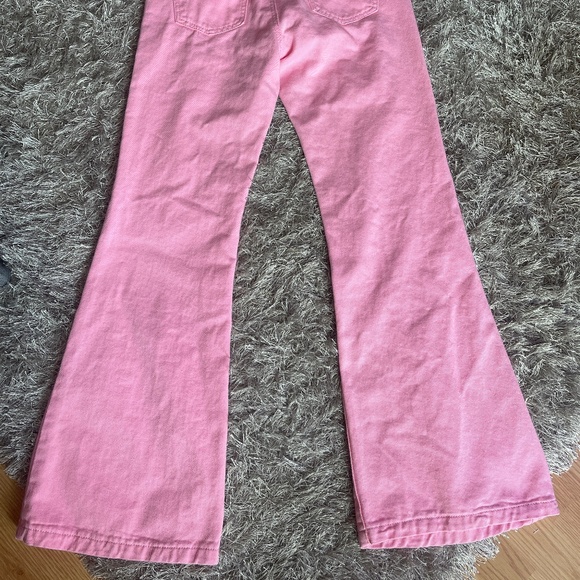 NWT Princess Polly Cabarita Lounge Flare Bubble Gum Pink Denim Jeans - Picture 6 of 7